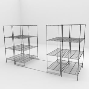 High density wire shelving